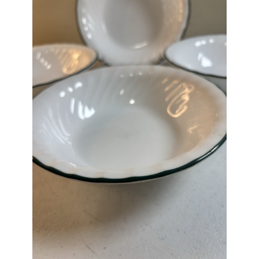 Corelle Callaway Ivy Swirl Green Rim Cereal/Soup Bowl 7.25" Set Of 4 - Picture 4 of 9